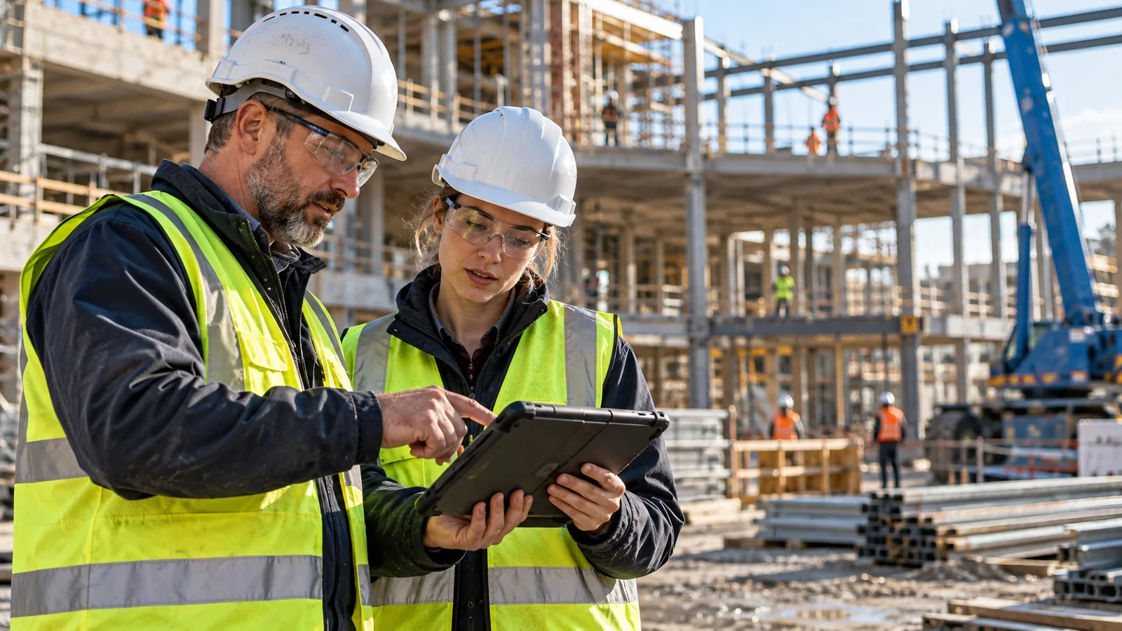 Illustration of a Construction team at work