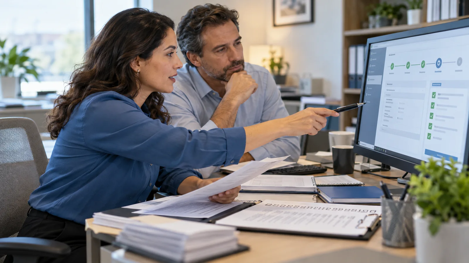Illustration of a Financial Services team at work