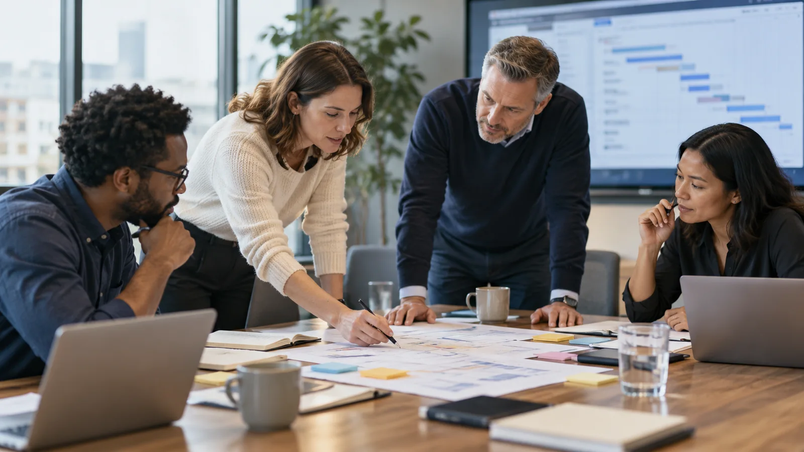 Illustration of a Professional Services team at work